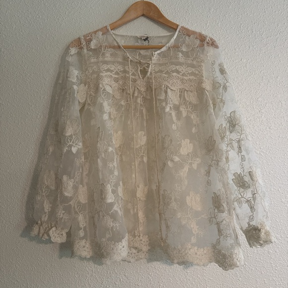 Sundance Sheer Floral Lace Blouse - Picture 4 of 9